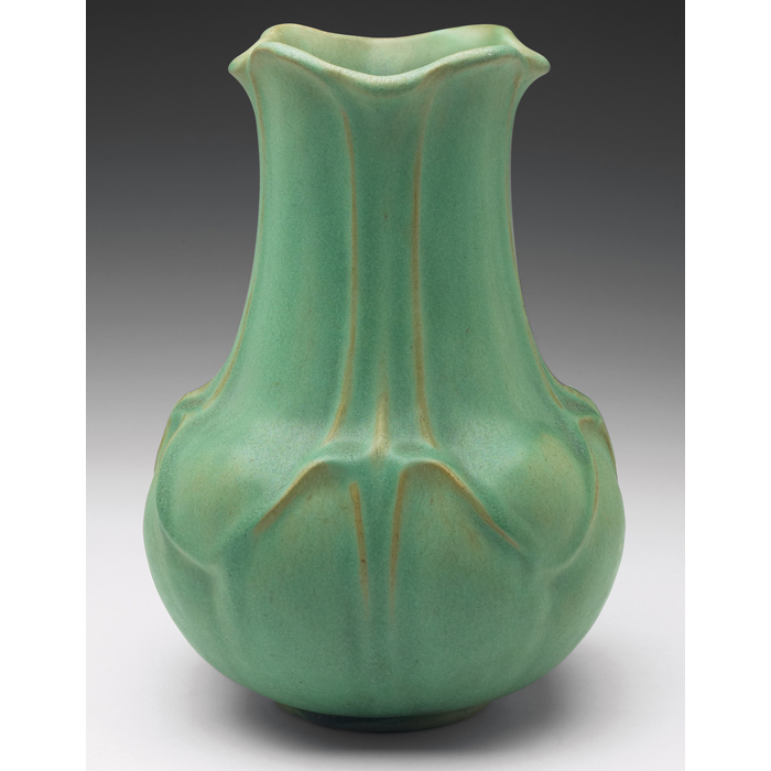 Appraisal: Teco vase organic shape covered ina good green matte glaze