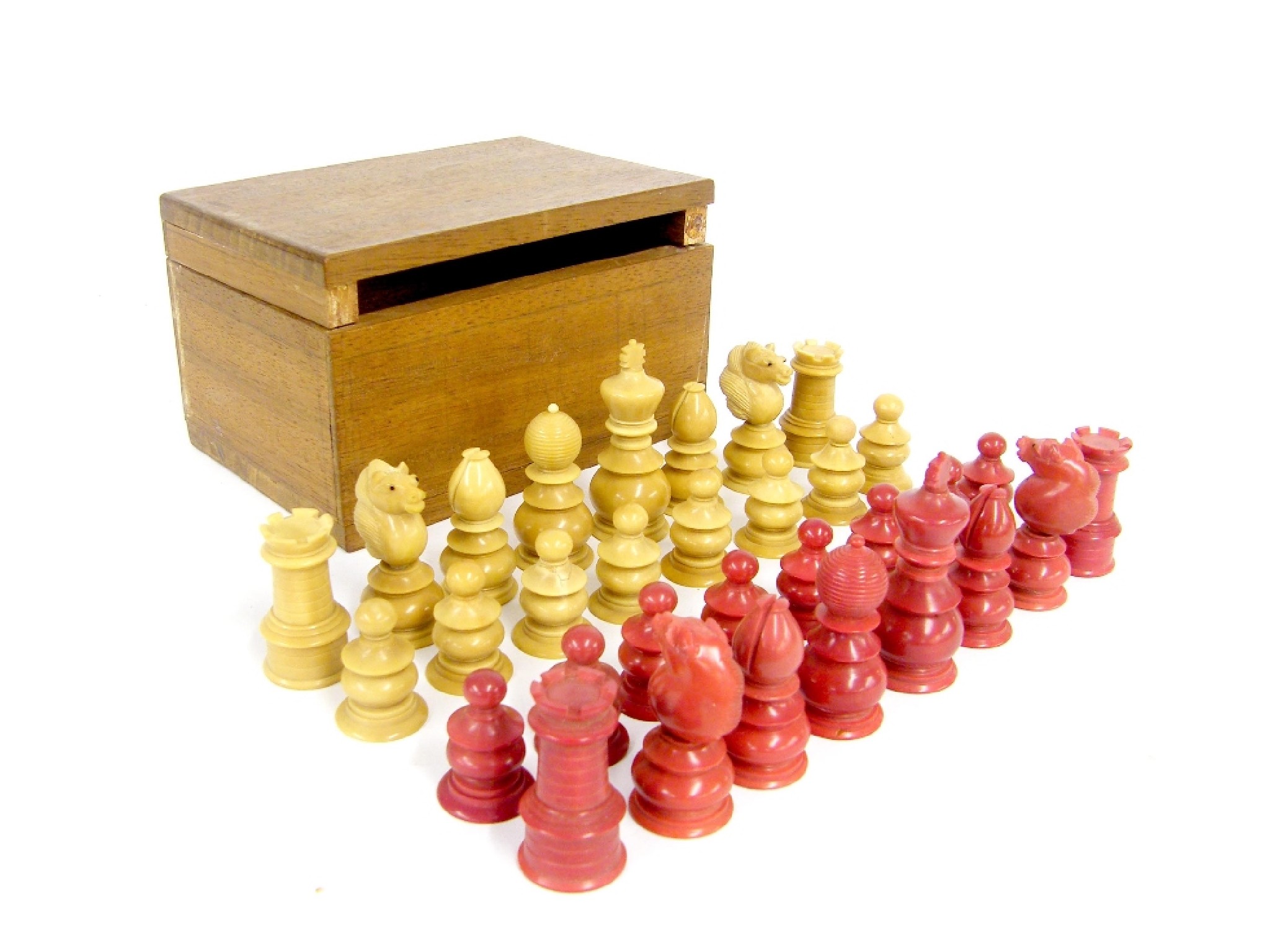 Appraisal: th century tagua nut chess set height of king cm