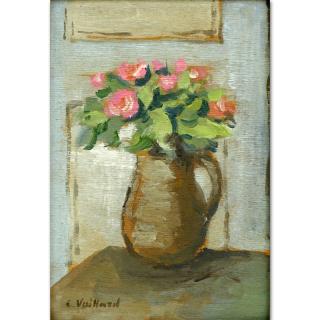 Appraisal: Oil on Board Still Life Bears signature E Vuillard Oil