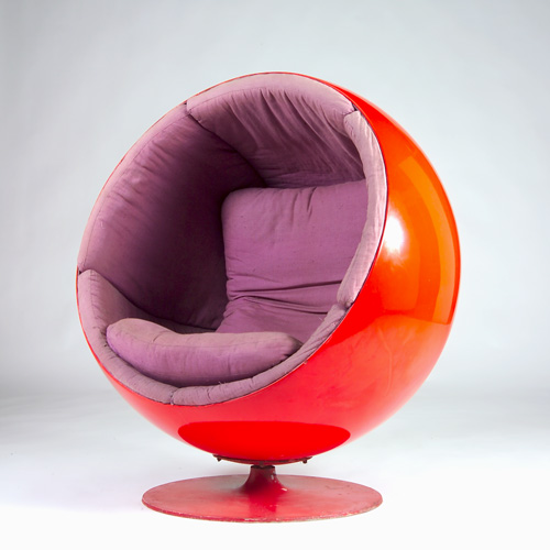 Appraisal: EERO AARNIO ASKO Ball chair with red fiberglass shell and