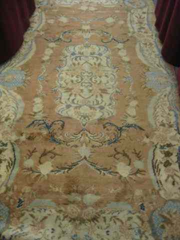 Appraisal: Oushak Persian Handmade Rug florals on soft peach ' x