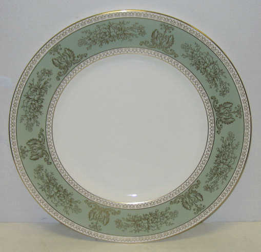 Appraisal: WEDGWOOD BONE CHINA DINNER SERVICE Gold Columbia pattern sage-green borders