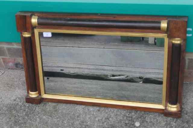 Appraisal: A WILLIAM IV ROSEWOOD AND GILT SMALL OVERMANTLE MIRROR x