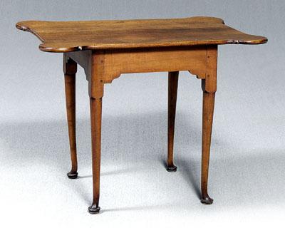 Appraisal: New England tea table Queen Anne with porringer top birch