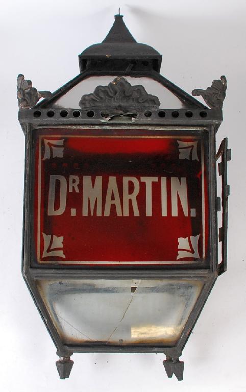 Appraisal: LATE NINETEENTH CENTURY EXTERNAL SHOP LANTERN ADVERTISING 'DR MARTIN' AND