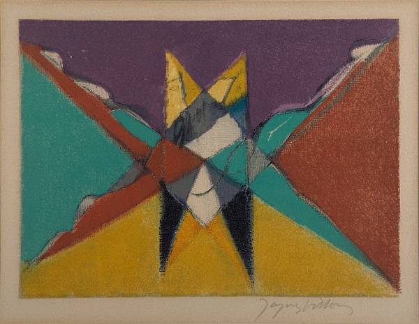 Appraisal: Jacques Villon French - Untitled Abstract Composition Lithograph in colors