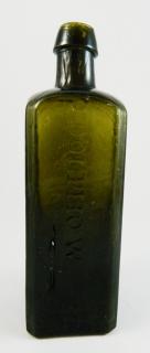 Appraisal: Udolpho Wolfe's Gin Bottle Gin- square with beveled corners and