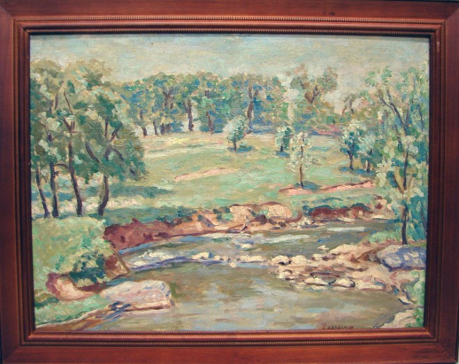 Appraisal: Joseph B Grossman Landscape with creek oil on canvas board