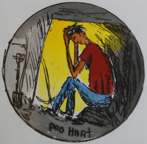 Appraisal: Pro Hart - Monday Morning Miner etching signed 'PRO HART'