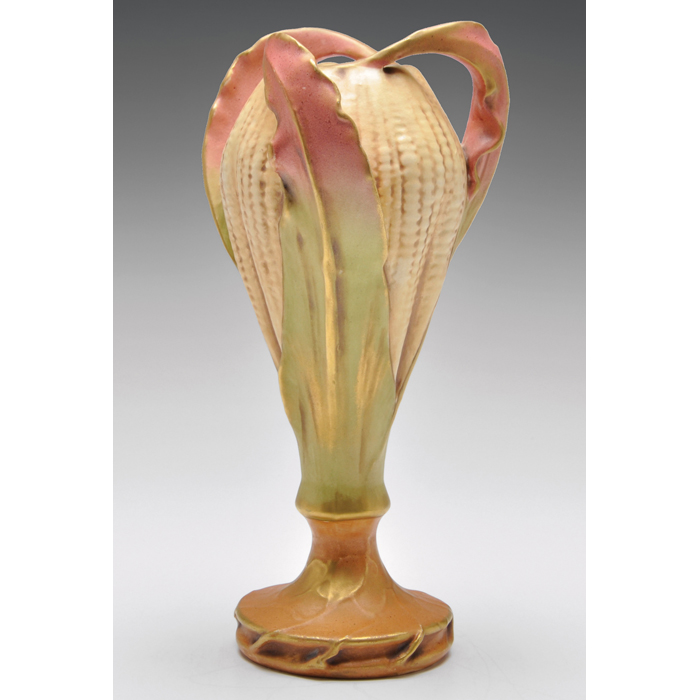 Appraisal: Amphora vase Paris Exposition colorful corncob shape with gold accents