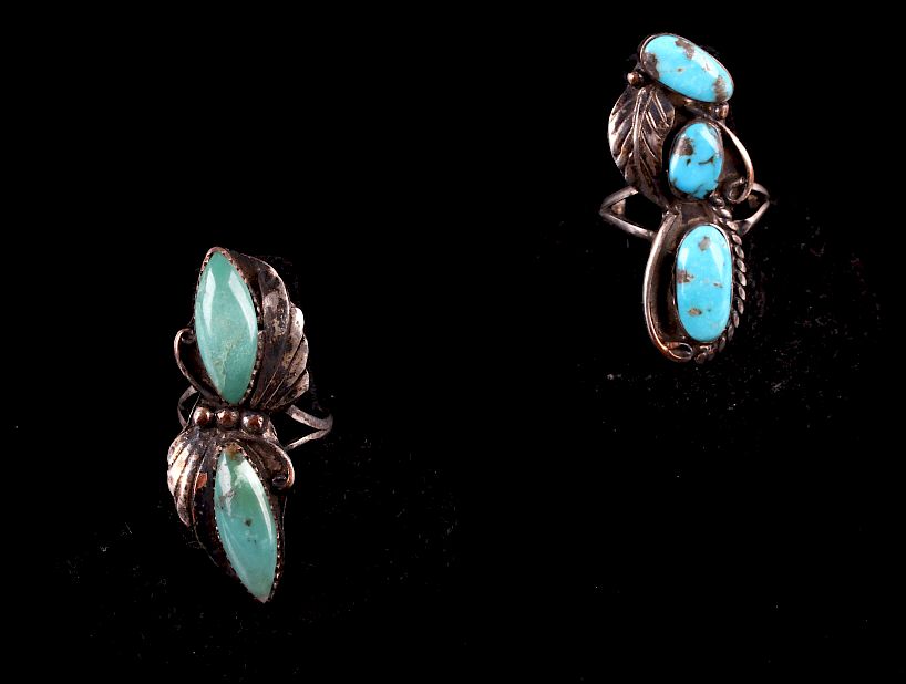 Appraisal: Navajo Sterling Silver Turquoise Cocktail Ring Featured in this lot