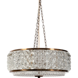 Appraisal: An Orrefors Flush Mount Fixture with Clear Glass Mid- th