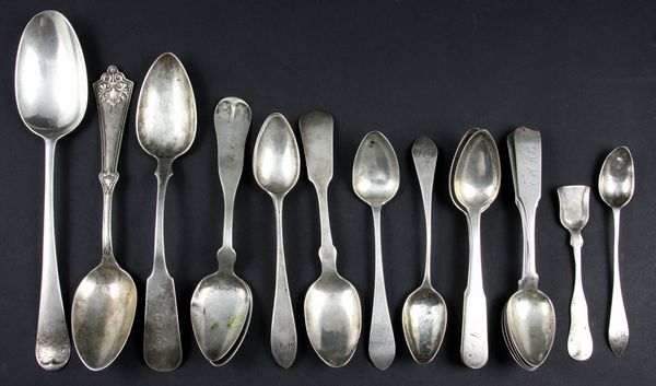 Appraisal: Group of twenty-two coin silver spoons longest ozt total weight