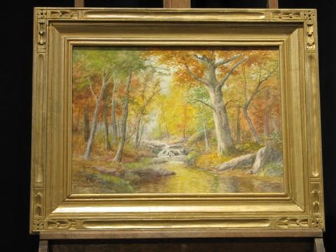 Appraisal: DANIEL F WENTWORTH AMERICAN - AUTUMN LEAVES Watercolor x in