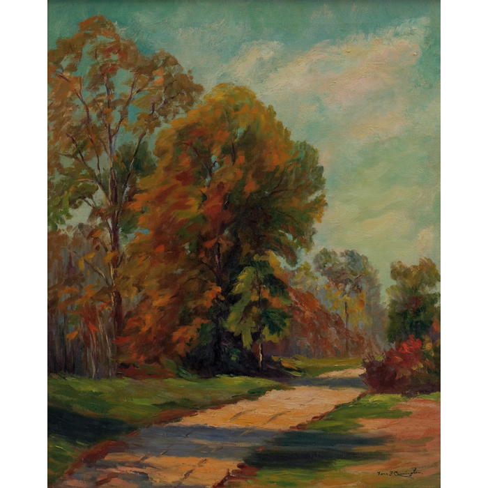 Appraisal: Fern Francis Cunningham American - Country Road c oil on