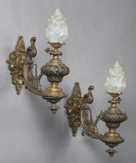 Appraisal: Pair of French Bronze Wall Sconces c the r Pair