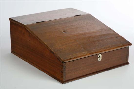 Appraisal: LAP DESK Walnut with a slant lid two interior drawers