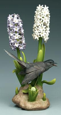 Appraisal: Boehm bird figurine catbird with hyacinths black printed mark with