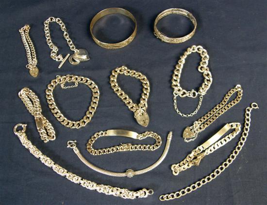 Appraisal: Various silver coloured metal bracelets some with silver heart shaped