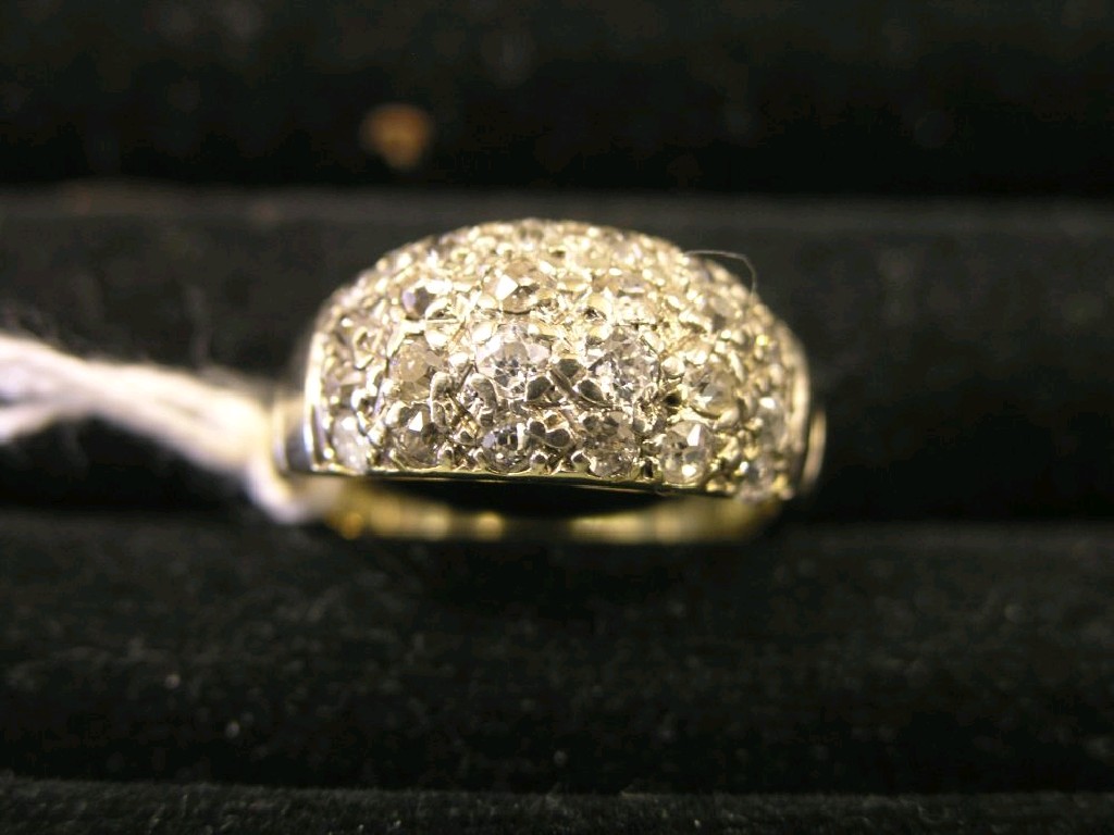 Appraisal: An ct gold platinum and diamond ring numerous small diamonds