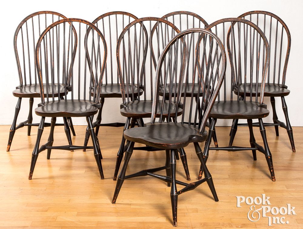 Appraisal: Eight bowback Windsor chairs by David Smith Set of eight