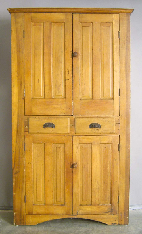 Appraisal: Victorian pine wall cupboard th c h w