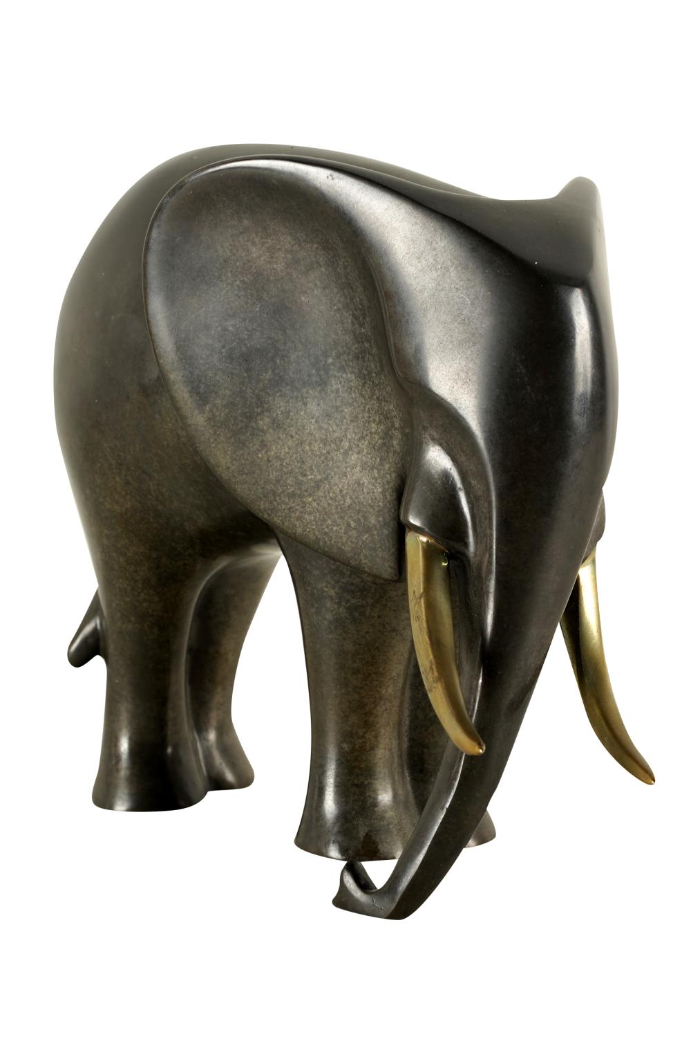 Appraisal: LOET VANDERVEEN - ELEPHANTpatinated and polished bronze signed and numbered