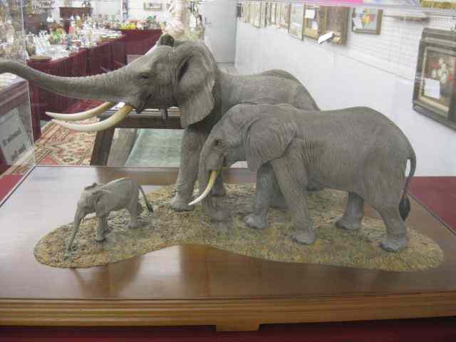 Appraisal: Elephant Sculpture by Louis Paul Jonas under plexiglass case overall