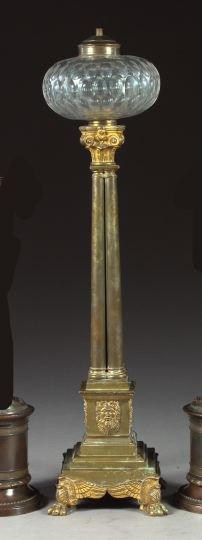 Appraisal: Good English Weighted and Gilt-Lacquered Brass Clustered Column and Cut