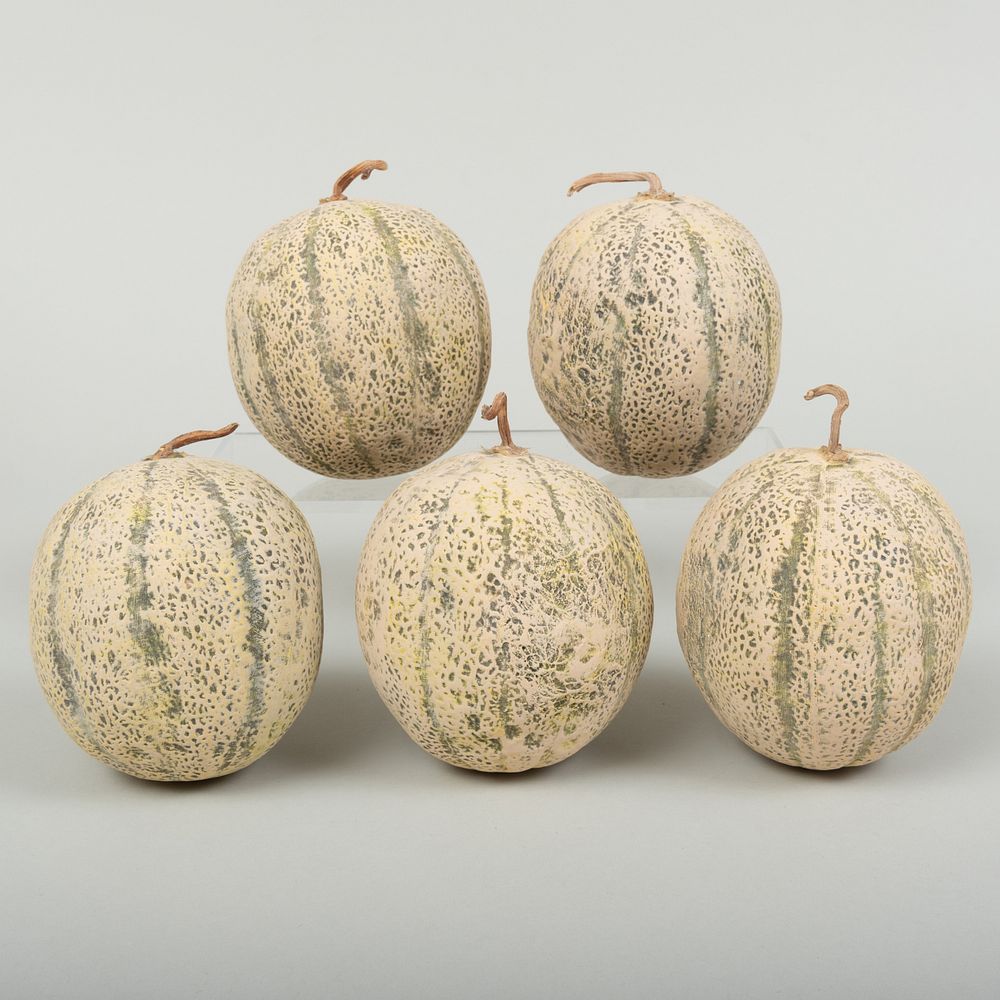 Appraisal: Group of Five Porcelain Models of Melons in long Condition