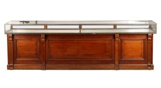 Appraisal: Large Paneled Mahogany Store Display Counter Pollards English founded late