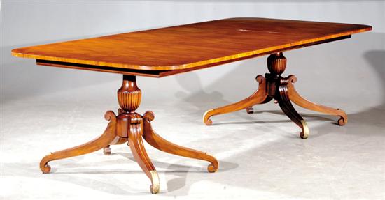 Appraisal: Classical style inlaid mahogany dining table Karges banded top and