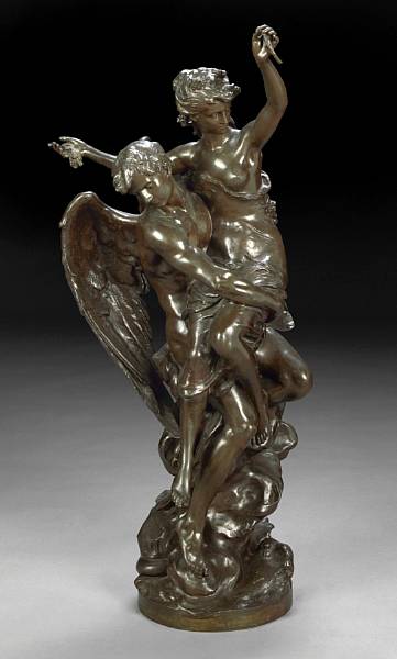 Appraisal: A patinated bronze figural group cast after a model by