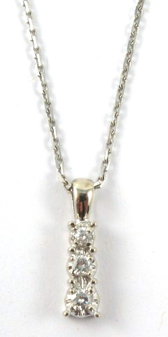 Appraisal: DIAMOND AND WHITE GOLD PENDANT NECKLACE the pendant is suspended