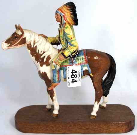 Appraisal: Beswick Indian on skewbald Horse on wood base