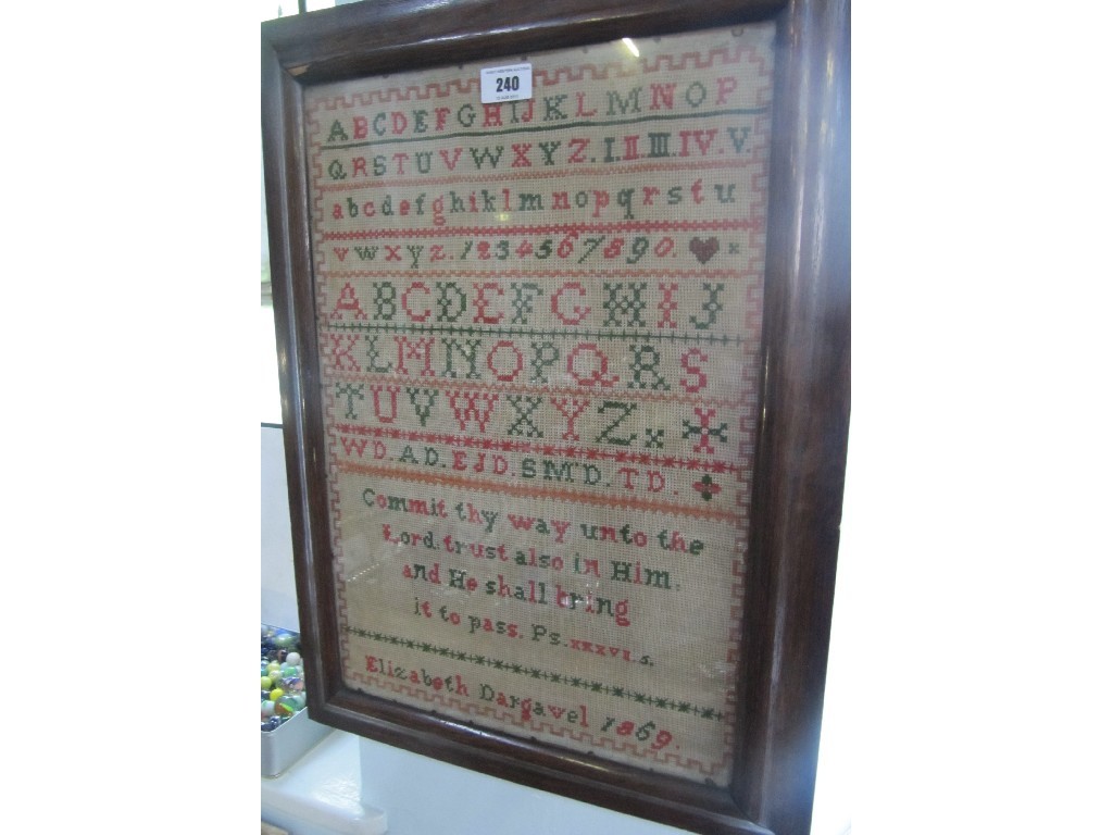 Appraisal: Framed sampler dated