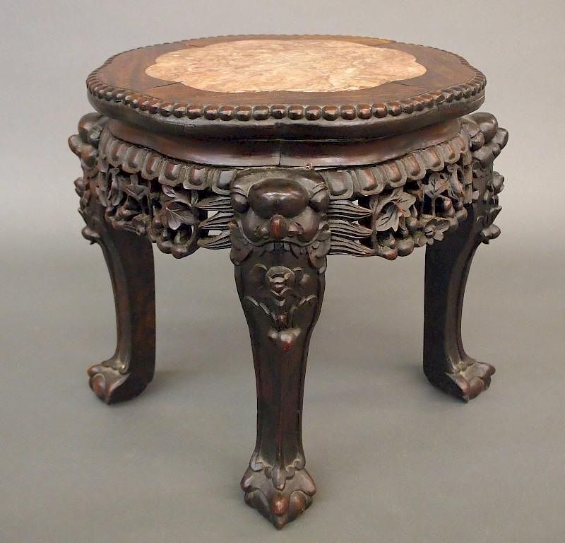 Appraisal: Chinese rosewood plant stand A late th century Chinese Export