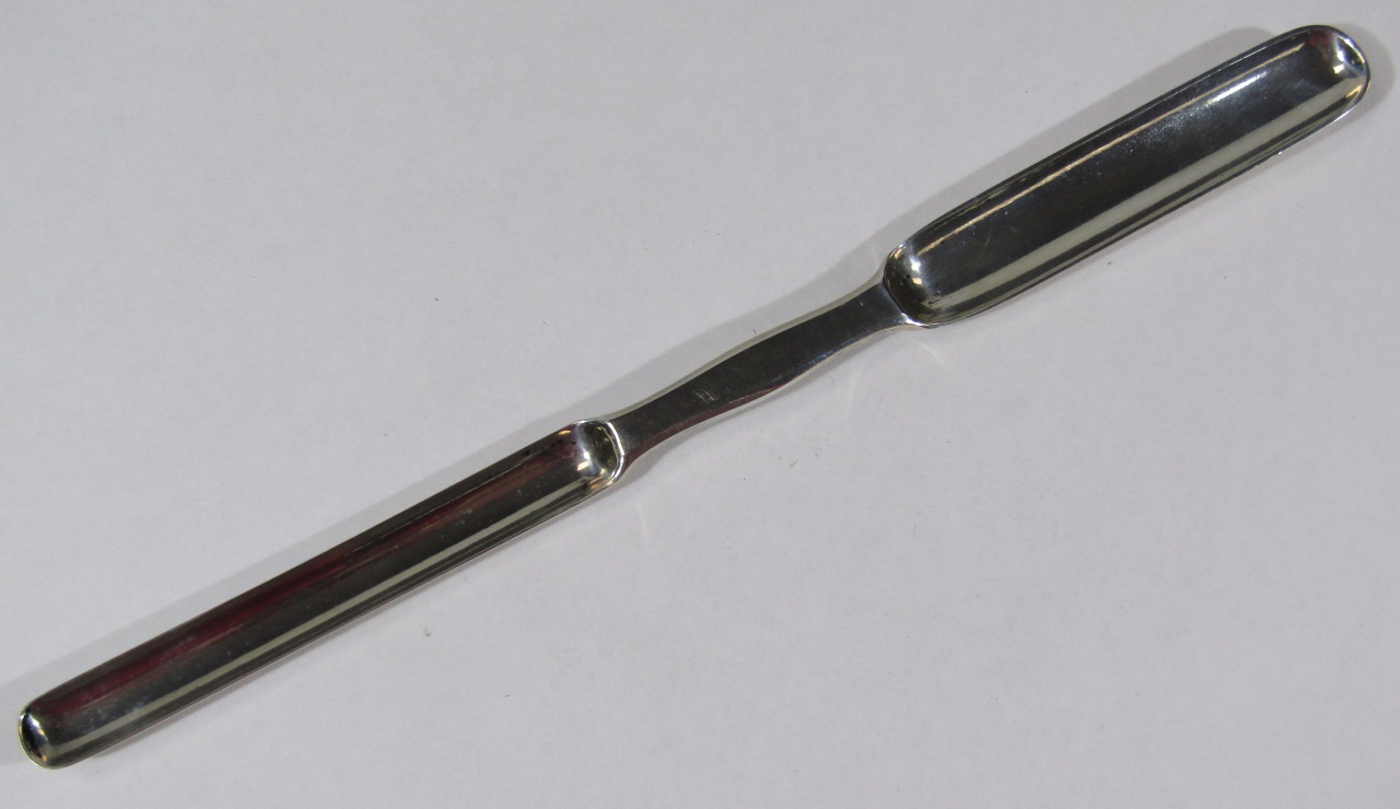 Appraisal: A Victorian silver marrow scoop Newcastle g Auctioneer Announce it