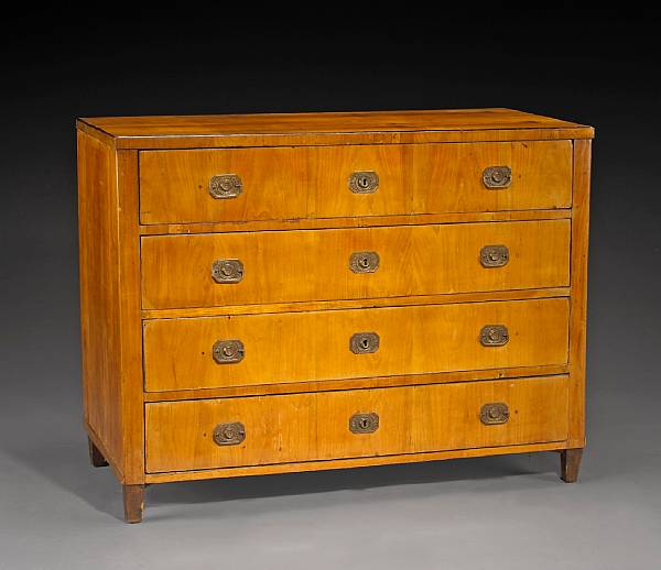 Appraisal: A Biedermeier parcel ebonized birch chest of drawers second quarter