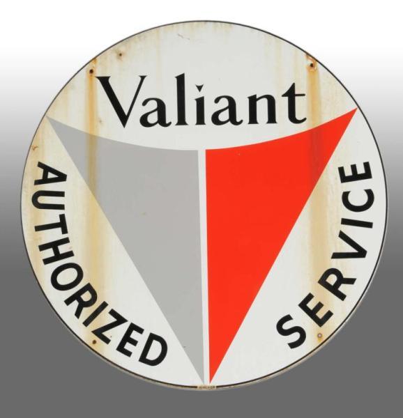 Appraisal: Porcelain Valiant Authorized Service -Sided Sign Description Circa One or