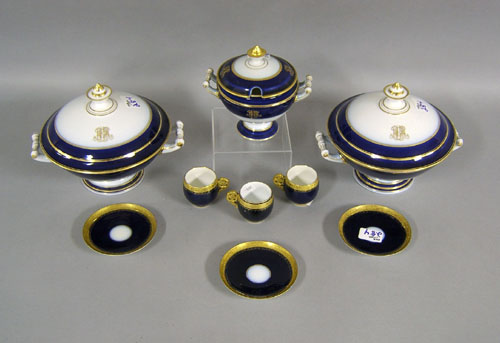 Appraisal: Cobalt and gilt decorated porcelain