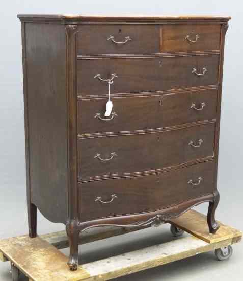 Appraisal: C ' s mahogany chest drawers '' W '' D