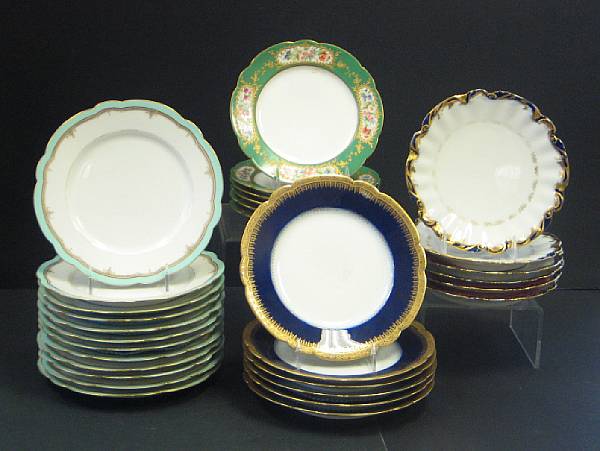 Appraisal: An assembled group of French porcelain plates early th century