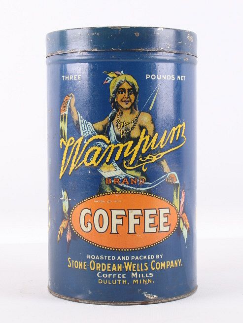 Appraisal: Wampum Coffee Tin Included in this lot is a Wampum