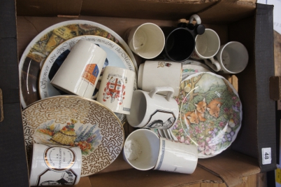 Appraisal: A collection of Pottery to include Plates Commemorative Mugs etc