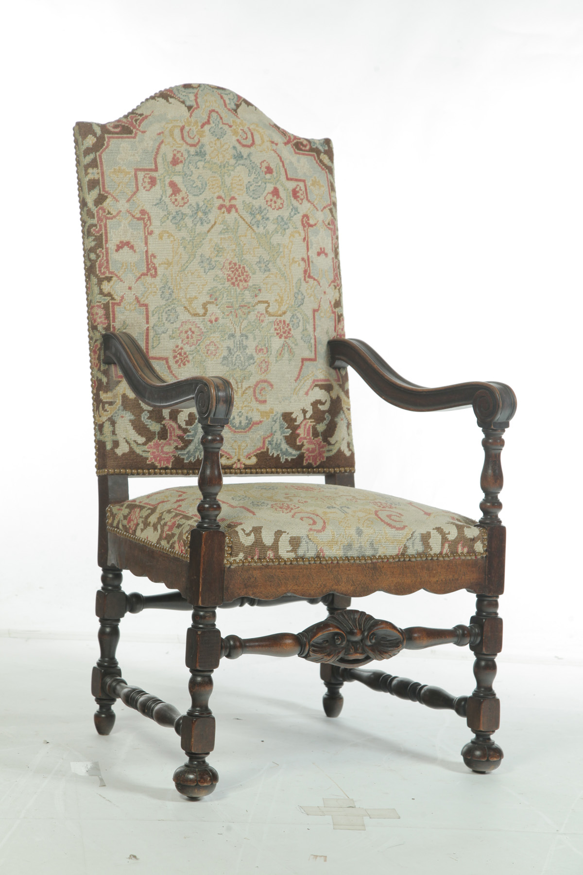 Appraisal: JACOBIAN REVIVAL COURT CHAIR American st half- th century Boldly