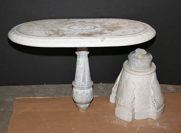 Appraisal: A Victorian marble garden table late th century width in