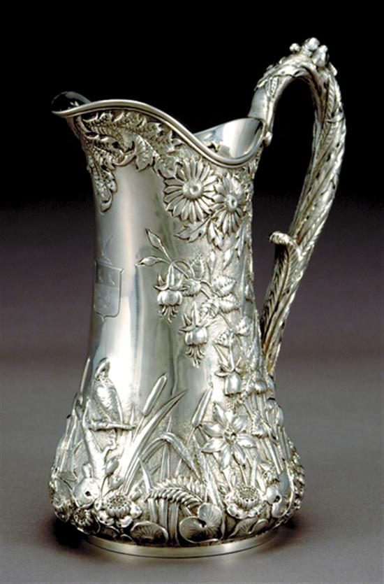 Appraisal: Rare Aesthetic movement sterling trophy pitcher Kirk Son circa gently