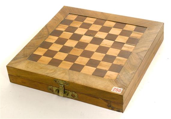 Appraisal: GAME BOX Baroque England Walnut and diverse woods finely inlaid