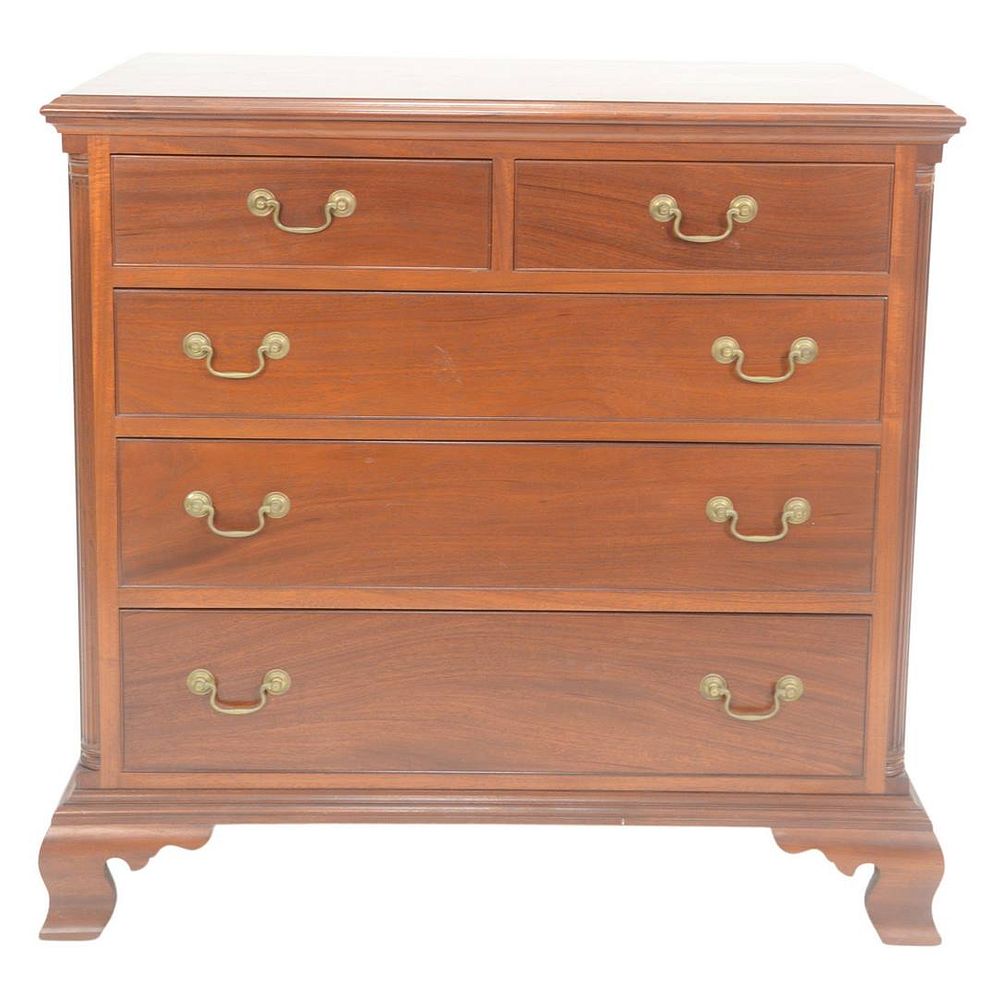 Appraisal: Chippendale Style Mahogany Chest having two over four drawers on